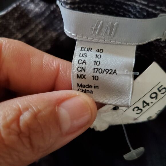 H&M  Size 10 black gray shift Dress Career Business color block career formal - Picture 4 of 5